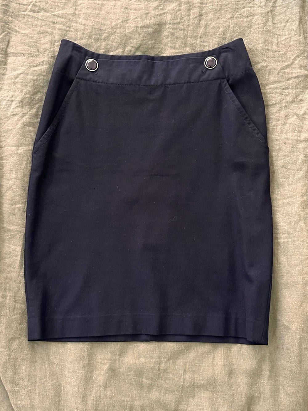Banana Republic Navy Pencil Skirt with Grommet Accents